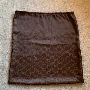 Gucci Dark Brown Satin Monogram Tom Ford Era XL Drawstring Bag